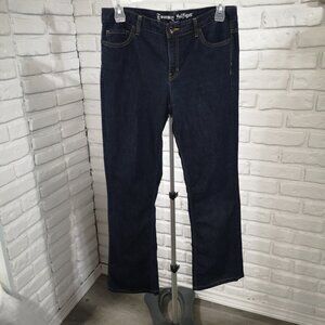 Tommy Hilfiger Boyfriend Ladies Size 10R Dark Wash Mid Rise Bootcut Blue Jeans